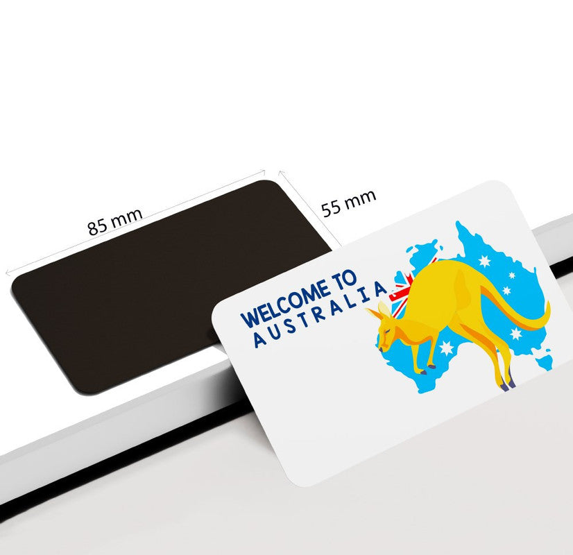 dhcrafts Rectangular Rubber Fridge Magnet / Magnetic Card Multicolor Australia D2 Design Pack of 1 (8.6cm x 5.4cm)